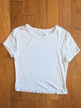 13 - T.J.Maxx White Ribbed Short Sleeve Tee